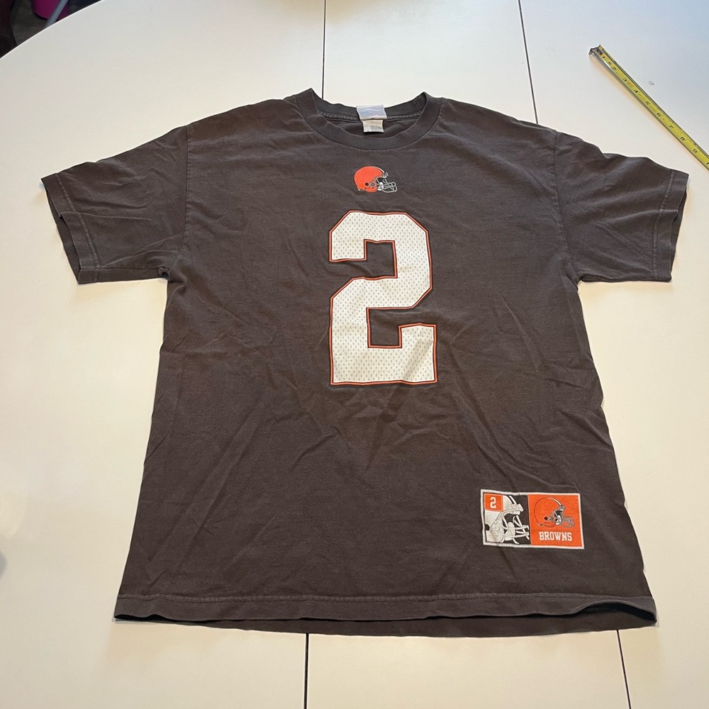 Cleveland Browns NFL vintage large tee shirt Johnny Manziel #2 retired QB